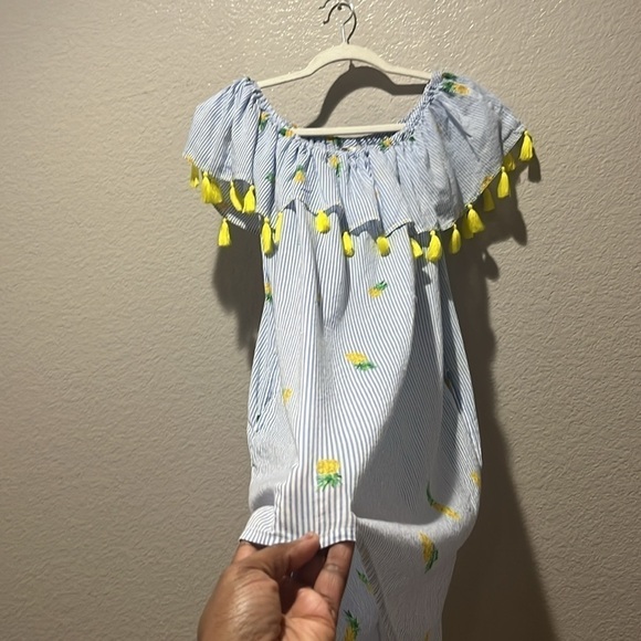 Violet Sky Women’s Pineapple Print Cover Up Blue White Striped Size Medium - Picture 5 of 13